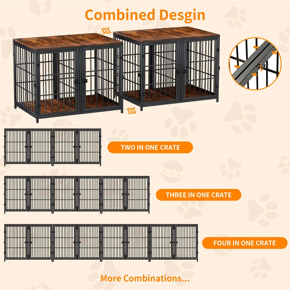 Dog Crate With Removable Divider & 4 Doors